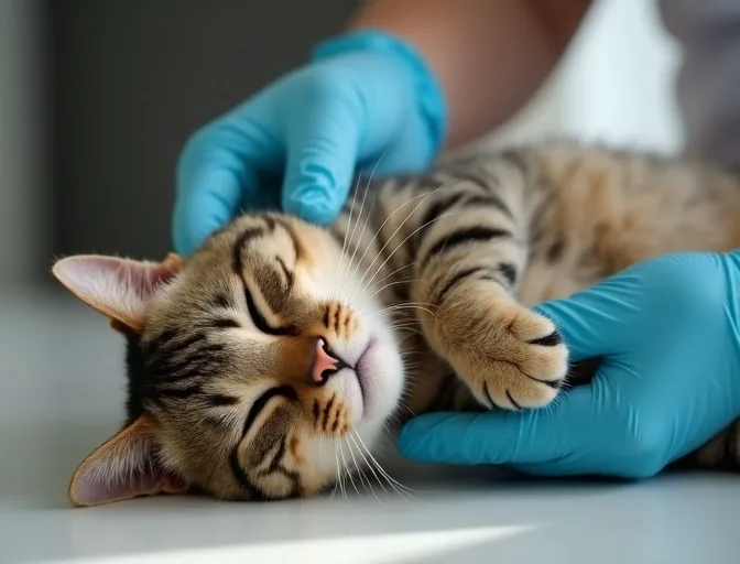 Specialist carefully handling a deceased cat with dignity in Mount Pleasant